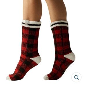 Bench Red and Black Plaid Socks